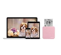 Impresora Térmica de Etiquetas, Impresora Térmica Fotográfica de Recibos de 203 Dpi, Mini Impresora de Etiquetas Portátil Pequeña de 58 Mm, Impresora Térmica Portátil de Desgarro Manual (Rosa)