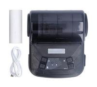 Impresora térmica de recibos de 80 mm, Bluetooth, de alta velocidad, inalámbrica y de bajo ruido para supermercados, restaurantes, centros comerciales, ABS negro, batería de 7,4 V (Sin estuche)