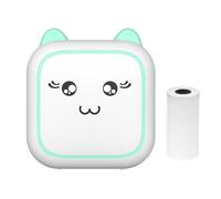 Impresora térmica multifunción para hacer pegatinas instantáneas sin tinta, soporte de conexión BT para smartphone con 1 rollo de papel de 57 mm, compatible con sistema iOS Android para Picture Green1