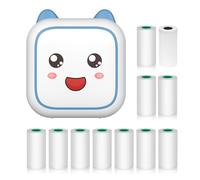 Impresora térmica multifunción portátil para hacer pegatinas instantáneas sin tinta, conexión de soporte para smartphone con 1 rollo, 10 autoadhesivos compatibles con sistema iOS Android, nota de