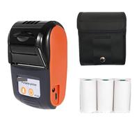 Impresoras térmicas de recibos PT210 de 58mm, interfaz USB Compatible con Bluetooth, conexión inalámbrica con teléfono, aplicación gratuita, Mini impresora Bolsa de cartón(Orange 3 Rolls Case)