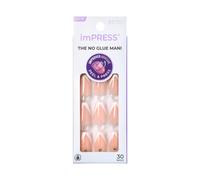 Impress Kiss Press-On Manicure Nail Kit Technologa PureFit Longitud media Press-On uas para que el francs 'incluya la almohadilla de preparaci