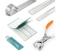 ImpressArt,Kit esencial de pulsera para hacer pulseras en blanco con estampado de metal, incluye barra de flexión de pulsera, muestra de esmalte, guías de pulsera y 8 pulseras en blanco