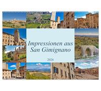 Impressionen aus San Gimignano (Wandkalender 2026 DIN A2 quer), CALVENDO Monatskalender: Lassen Sie sich verzaubern vom Zauber San Gimignanos!