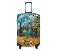 Impressionist Village Sky - Fundas protectoras elásticas para equipaje de 45,7 a 81,3 cm, Negro, Small