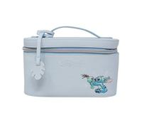 Impressions Vanity Stitch and Scrump - Estuche de maquillaje con diseño impreso de puntada, cuenta con bolsillo para brochas, bolsa de maquillaje interior forrada de piel sintética con asa superior y