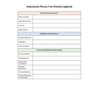 Impressive Places I’ve Visited Logbook: A personal journal designed for travelers to record and cherish their most memorable journeys.