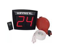 Impretech International Group Sistema de gestión de colas inalámbrico rojo completo + radiocontrol con pantalla integrada + dispensador rojo + billete numerado 2000