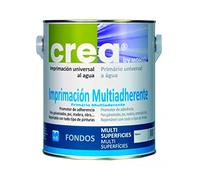 Imprimación al Agua color Blanco para Soportes Galvanizados, Metales no Férreos, Plástico, PVC, Madera, Yeso, Cemento. Imprimación Multiadherente Gama Crea (2,5L)