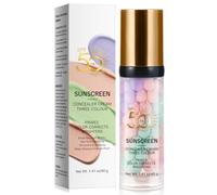 Imprimación facial de tres colores, SPF 50 PA+++ Protección solar e hidratante, 12H resistente al agua, control de aceite, acabado mate, maquillaje facial, vegano y libre de sufrimiento de animales
