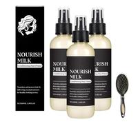 Imprimación para el cabello de acondicionamiento de leche nutritiva, desenredar e hidratar el cabello, la protección del calor y la mejora del brillo, para todos los tipos de cabello (3PCS)
