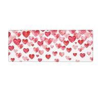 Imprimir Corazones Rojos cayendo,Alfombrilla de ratón Grande para Escritorio, Teclado de Ordenador, Base de Goma Antideslizante, 30 x 80 cm