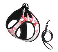 Imprimir Corazones Rojos cayendo,Arnés para Mascotas, arnés Reflectante Ajustable para Perros,M