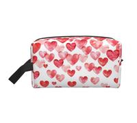 Imprimir Corazones Rojos Cayendo, Bolsa de Maquillaje Bolsa de cosméticos Bolsa de artículos de tocador de Viaje portátil Organizador de Bolsa de Maquillaje