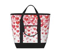 Imprimir Corazones rojos cayendo,Bolsas de almuerzo de gran capacidad, bolsa de mano térmica para mujeres, hombres, trabajo, picnic, viajes.