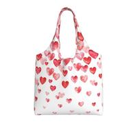 Imprimir Corazones rojos cayendo,Bolsas de mano reutilizables, bolsas de supermercado, bolso de hombro de lona de gran capacidad