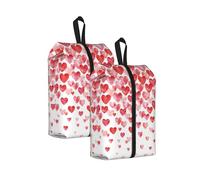 Imprimir Corazones Rojos cayendo， Bolsas de Viaje para Zapatos (Paquete de 2), Bolsas Impermeables para Guardar Zapatos, Organizador de Zapatos para Viajes y hogar.