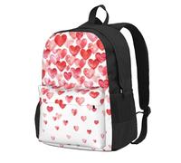 Imprimir corazones rojos cayendo,Mochila con bolsillos, mochila informal para el día a día, resistente al agua, ideal para la escuela, viajes