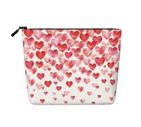 Imprimir Corazones Rojos cayendo,Neceser de Maquillaje de imitación Lino, Neceser de Viaje portátil