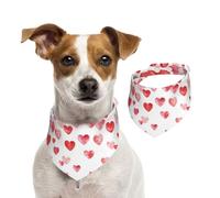Imprimir Corazones Rojos cayendo,Pañuelos de algodón para Perros, Bufandas Ajustables para Mascotas,M