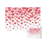 Imprimir Corazones Rojos cayendo,Rompecabezas de Madera de 300 Piezas, Juego Familiar, Rompecabezas para Adultos, Adolescentes, decoración del hogar