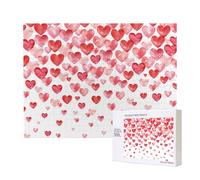Imprimir Corazones Rojos cayendo,Rompecabezas de Madera de 500 Piezas, Juego Familiar, Rompecabezas para Adultos, Adolescentes, decoración del hogar