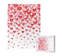Imprimir Corazones Rojos cayendo,Rompecabezas de Madera de 500 Piezas para Adultos y Adolescentes.