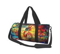 Imprimir Nota Musical Colorido Madera, Bolsa de Viaje de Gran Capacidad, Bolso Redondo, Bolsa de Viaje Deportiva, Bolsa de Mano, Bolsa de Fitness