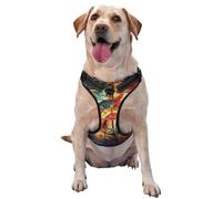 Imprimir Nota Musical de Madera Colorida,Arnés para Mascotas, arnés Reflectante Ajustable para Perros,M