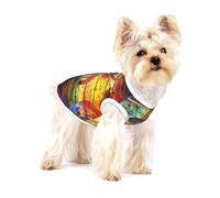 Imprimir Nota Musical de Madera Colorida,Camiseta de algodón sin Mangas para Mascotas, Chaleco Transpirable, Suave y elástico para Cachorros,M