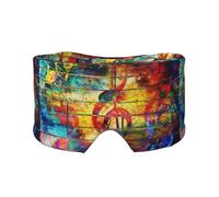 Imprimir nota musical de madera colorida,Máscara para ojos con bloqueo de luz y protección ocular completa para dormir, orejeras y ojos.