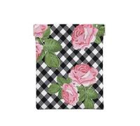 Imprimir Rosas sobre Cuadros Blancos Y Negros, Squeeze Top Wallet Bolsa de Almacenamiento para Mujer Monedero pequeño Bolsa de Cambio