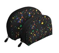 Imprimir Triángulos Abstracto Confeti, Bolsa de Maquillaje de Concha, Monedero pequeño para Mujer, Bolsa de artículos de tocador, Bolsa de cosméticos, 2 Piezas