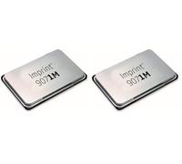 Imprint 9071M - Almohadilla para sellos de mano (90 x 50 mm, con tapa de metal, tinta a base de agua, ideal para sellos de goma y polímeros), color negro (Paquete de 2)
