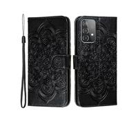 Imprint Mandala Wallet Leather Cover for Samsung Galaxy A52 4G/5G/A52s 5G Protective Stand Shell LINERO 2024 Walkbee A B