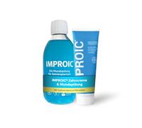 IMPROIC Enjuague bucal y pasta de dientes para implantes dentales (2 piezas) | con ácido hialurónico, microplata médica, fluoruro y sustancias naturales funcionales | Protege los dientes y los