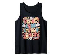 Improv Comediante 70s Hippie Retro Paz Amor Comedia improvisada Camiseta sin Mangas