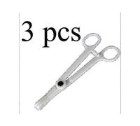 Improved 3-Piece Disposable Plastic Slotted Round Forceps JB for Piercing Supplies Tool Clamp