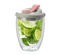 Improved Drinking Experience: The double wall glass design retains your