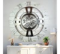 ImprovingLife The Gears Clock - Reloj de pared con engranajes móviles reales, línea Inglaterra (Casa de campo blanca, 36 pulgadas (90 cm))