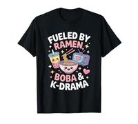 Impulsado por Boba Ramen y K-Drama K-Pop Lover Kawaii Bubble Tea Camiseta