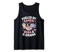 Impulsado por Boba Ramen y K-Drama K-Pop Lover Kawaii Bubble Tea Camiseta sin Mangas