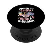 Impulsado por Boba Ramen y K-Drama K-Pop Lover Kawaii Bubble Tea PopSockets PopGrip Adhesivo