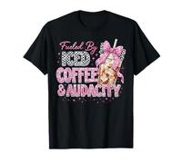 Impulsado por Café Helado Y Audacia Divertido Mamá Mamá Adolescente Mujeres Camiseta