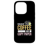 Impulsado por café y papel de copia asistente de profesor paraeducador Carcasa para iPhone 14 Pro