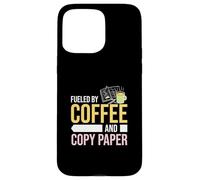 Impulsado por café y papel de copia asistente de profesor paraeducador Carcasa para iPhone 15 Pro Max