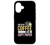 Impulsado por café y papel de copia asistente de profesor paraeducador Carcasa para iPhone 16