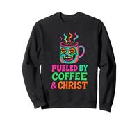 Impulsado por el café y Cristo fe Cristiana Amante del café Sudadera