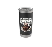 Impulsado por el té y la tragedia clásica Dark Academia Bookworm Vaso térmico de acero inoxidable de doble pared