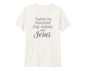 Impulsado por Galletas con chispas de Chocolate y Jesús Camiseta Premium